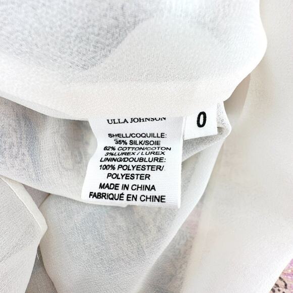ULLA JOHNSON Cicely Silk Blend Dress in Ivory 0 - Picture 7 of 9